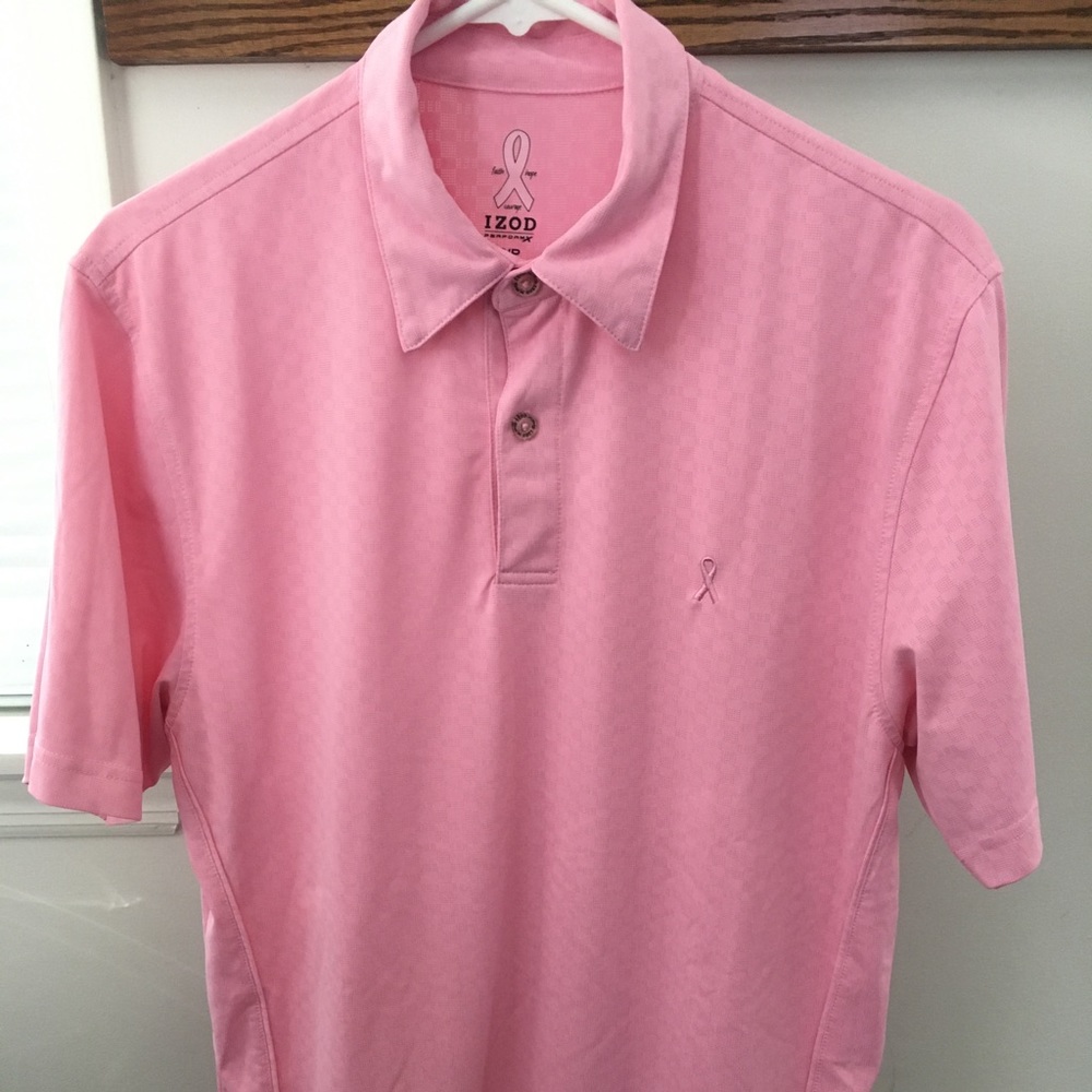Men’s small Izod Breast cancer awareness golf shirt.